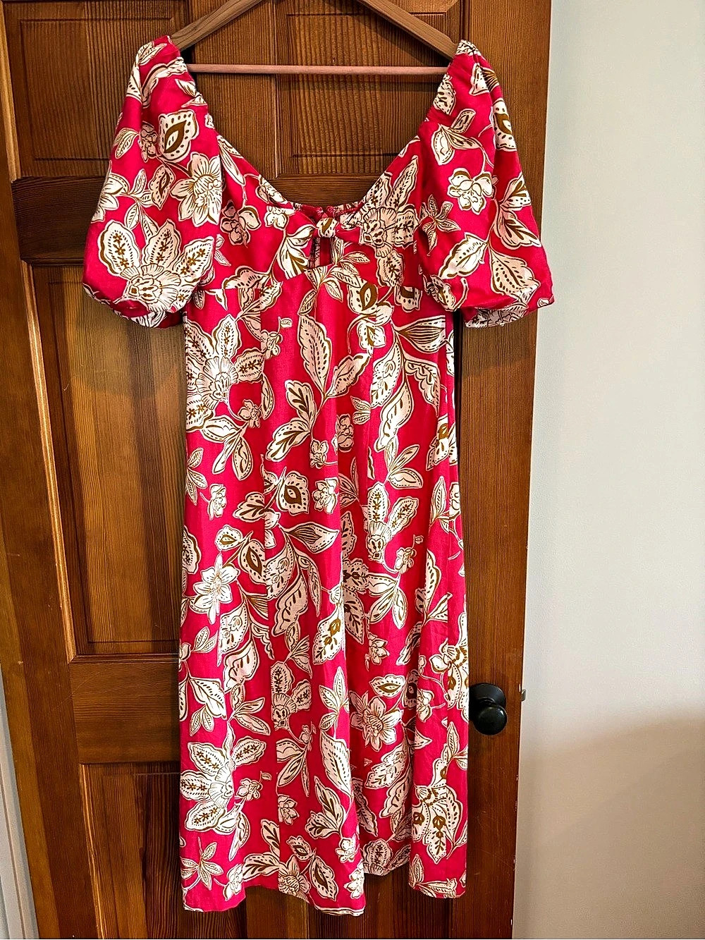 Ever Style Evotralin Floral Midi Dress in Pink Size Large